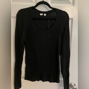 Gap Soft Ribbed Scoop Neck Long Sleeve Top